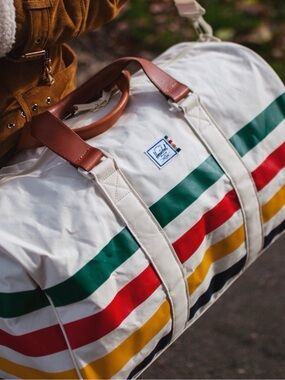 Herschel Supply x Hudson Bay Company Weekender Duffel with Multicolor Stripes
